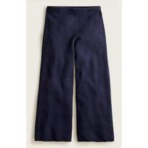 NWT J.Crew Wide-Leg Merino Wool Blend Cropped Sweater Pants - Black~XS (BA401)